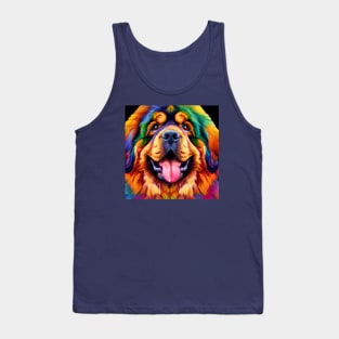 Fluffy Tibetan Mastiff Artwork Tank Top